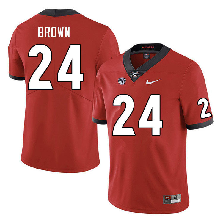 Men #24 Matthew Brown Georgia Bulldogs College Football Jerseys Sale-Red - Click Image to Close